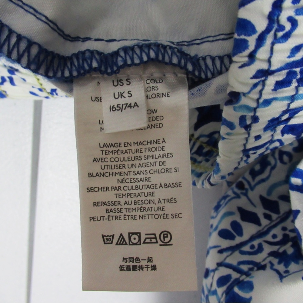Maeve by Anthropologie Wide Leg Cropped Blue and White Printed Pants Size Small - Picture 7 of 17